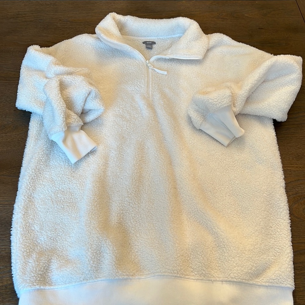 Aerie quarter zip white fluffy lounge sweatshirt
